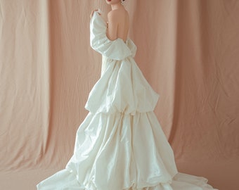 Vintage inspired taffeta wedding dresses mermaid bridal dresses off the  shoulder lace satin combined wedding gowns with overskirt - Main Image