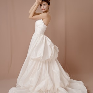Bridal separate taffeta overskirt train for wedding dress, detachable bridal dress overskirt, removable overskirt train for bridal dress