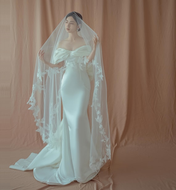 White matte satin taffeta wedding dress off the shoulder mermaid fit bridal gowns small train detachable bow train custom wedding reception
