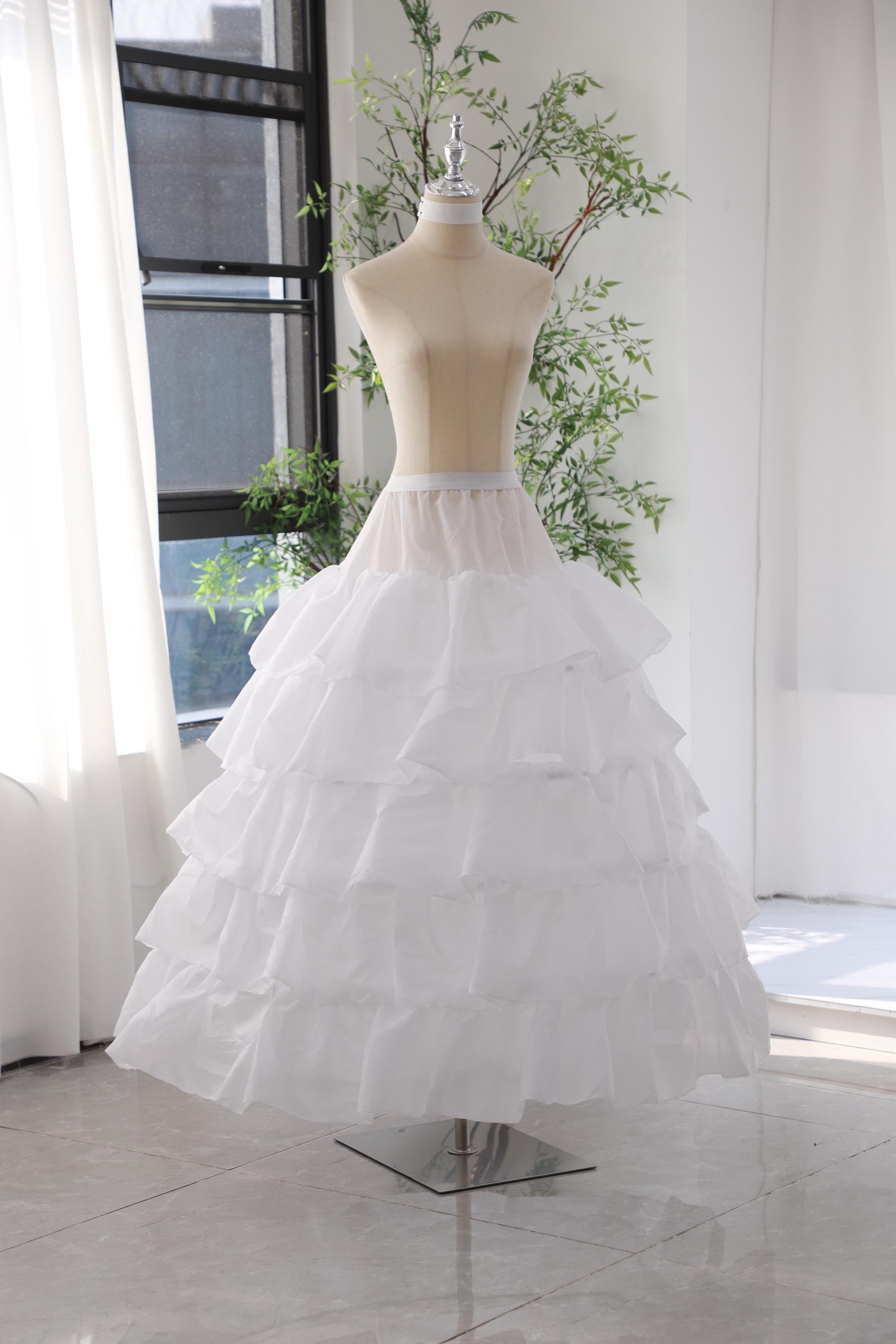 slim fit dress slacks White 5-Layer Flared Wedding Dress Petticoat – Lisa Marie's Boutique main image 1