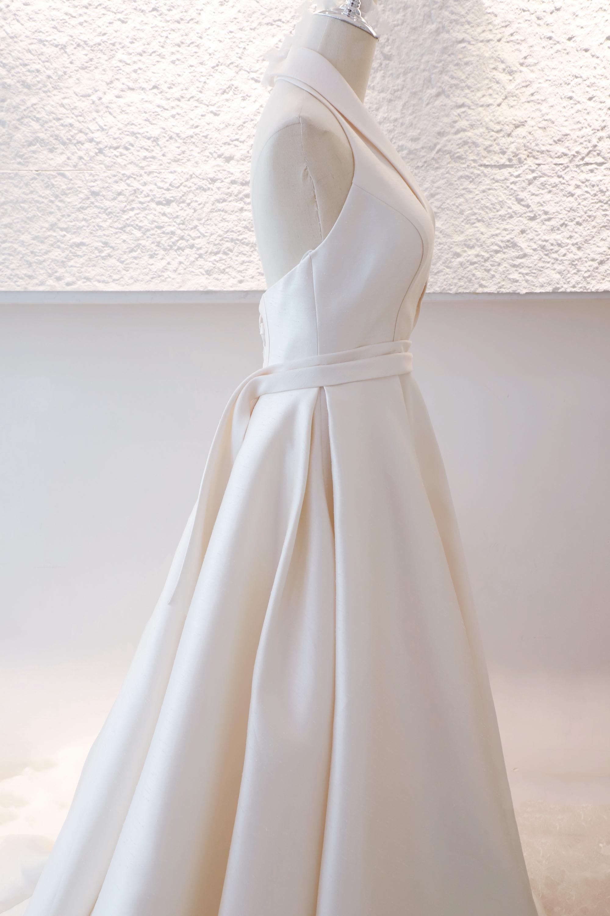 halter neck wedding dress with low back Halter tie neck backless gown
