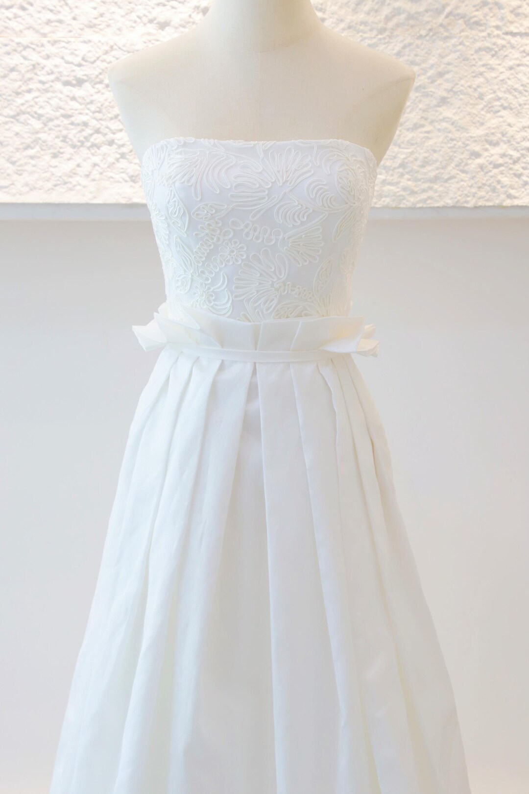 Timeless A line Strapless Satin Ivory Long Wedding Dress Bridal Dresses
