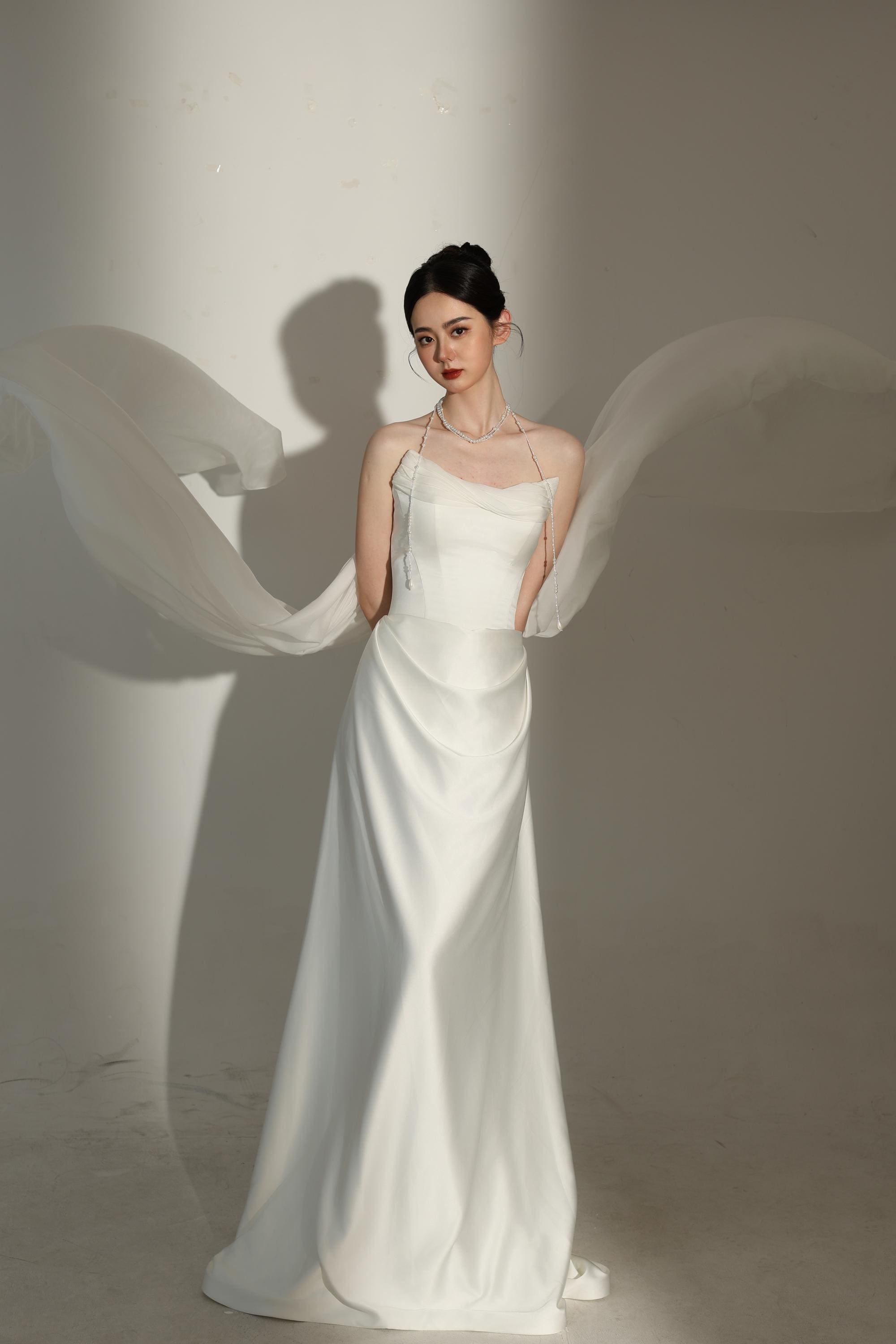 cat eye fit and flare wedding dress Loose Fit Maxi Dress with Slit – Casual Long Sleeve – CITRINE & CIPHER