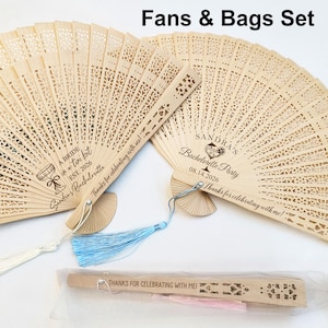 Custom Bridal Shower Favor in Bulk Bachelorette Party Favors Tassel Wooden Hand Held Fan Bachelorette Party Fans Wood Hand Fan Wedding Favor
