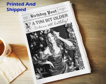 Eine Tini Bit ältere Geburtstagseinladung Benutzerdefinierte Zeitungsdruck / bearbeitbare Zeitung 30. Geburtstag Party Dekoration / Geburtstagszeitung mit Fun Fact