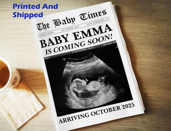Custom Baby Announcement Newspaper, Pregnancy Announcement Newspaper, Large Pregnancy Reveal Newspaper, Pregnancy Newspaper for Social Media