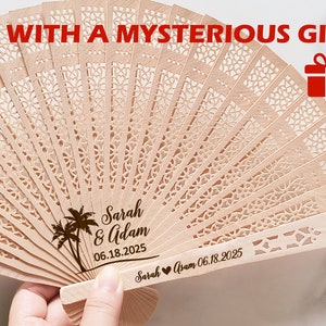 Coconut Scented Personalized Wedding Favors Fans/Custom Wedding Fan/Wedding fans/Wooden Hand Fan/Wedding Hand Fans in Bulk/Beach Wedding fan