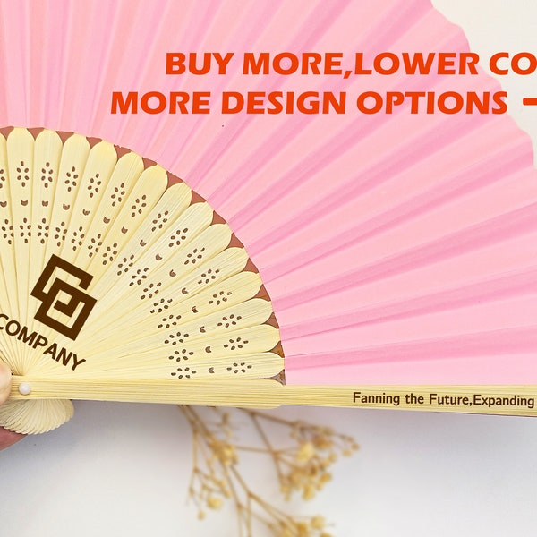 Bulk Business Party Favor fans with Your Business logo/Custom Promotional Gift/Branded Hand Fan/Corporate Gift/Personalized Company Giveaway