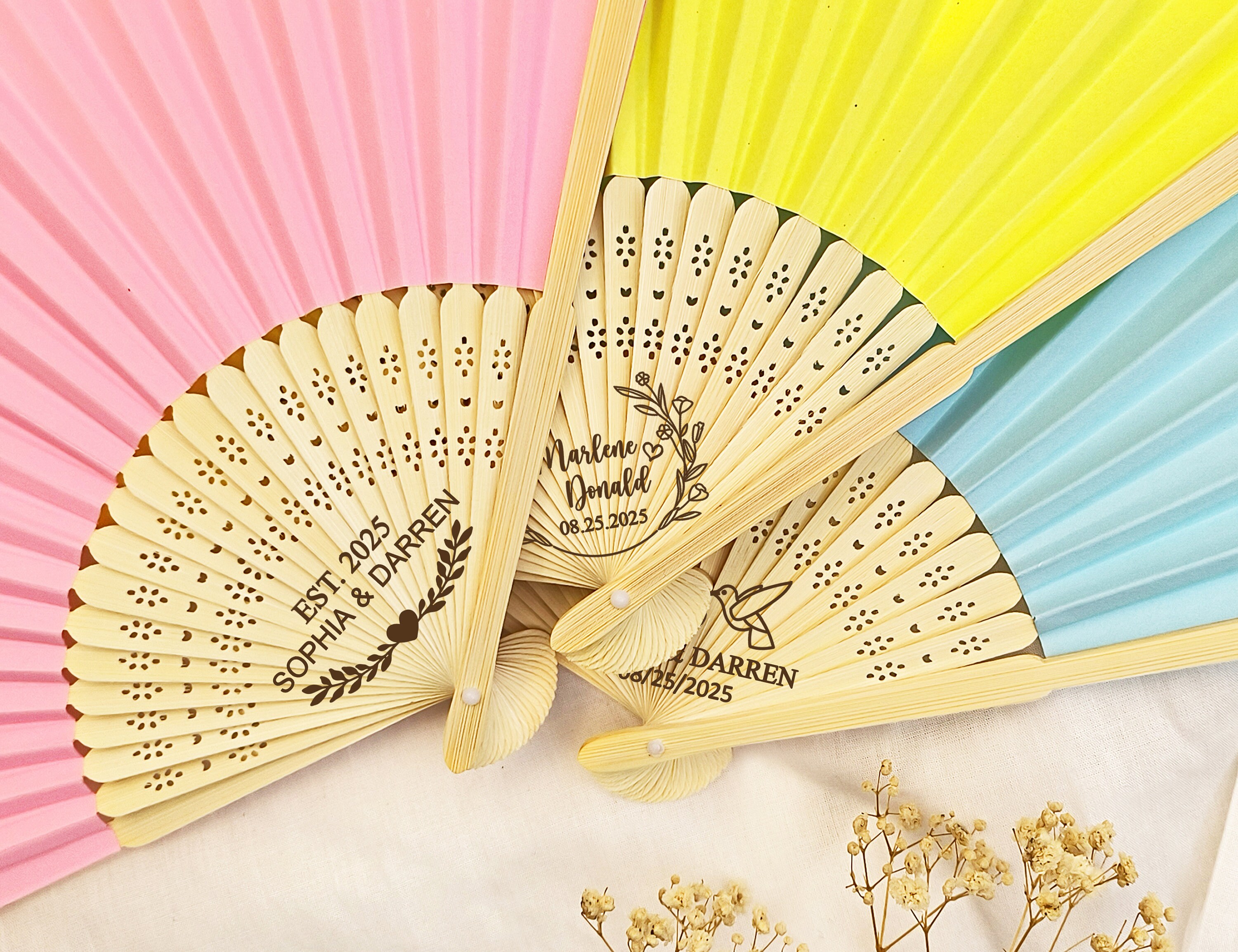 Personalized Wedding Fans/wedding Favors/colored Hand Fan/wedding Fans ...