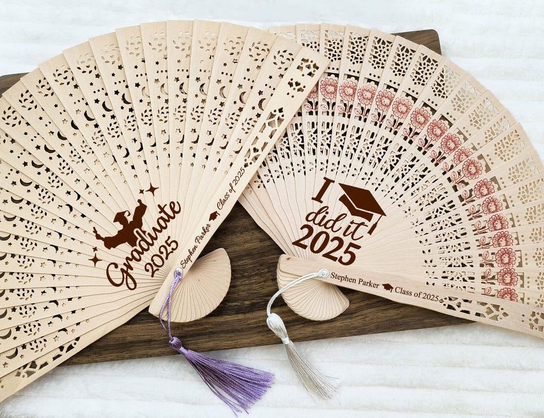 Graduation Clacking Fan Custom Bulk Happy Graduation Sandalwood Fans, Wooden Hand Fan With ...