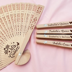 Mis Quince Años Fan Favor Custom Birthday Favors Quinceañera Party Favors Sweet 16 Sweet 15 Bridesmaid Gifts Personalized Wedding Favor Fans