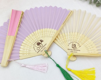 Juego de abanicos y bolsas funerarias personalizados/Recuerdos conmemorativos/Recuerdos funerarios para invitados al por mayor/Recuerdos de celebración de la vida/Abanicos para programas funerarios de verano