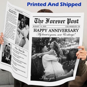 Couple Anniversary Newspaper Template, Happy Anniversary Newspaper, Anniversary Gift for Boyfriend And Girlfriend, Wedding Anniversary Gift