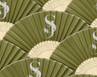 Ventagli di seta personalizzati, ventagli da matrimonio personalizzati, ventagli da matrimonio con monogramma, bomboniere per damigelle d'onore, bomboniere per eventi speciali