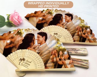 Aangepaste foto bruiloft fan gunsten, bruiloft opvouwbare hand fans, rustieke gunst hand ventilator, bruiloft gunst voor gast in bulk, aangepaste partij papier fans