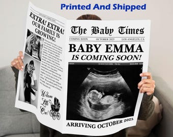 Custom Baby Announcement Newspaper/Baby Coming Announcement Newspaper/Newspaper Pregnancy Announcement/Wedding Newspaper/Birthday Newspaper