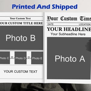 Custom Printed and Shipped Newspaper for Wedding Program, Custom Newspaper Save the Date Invitation, Printable Bridesmaid Proposal Newspaper