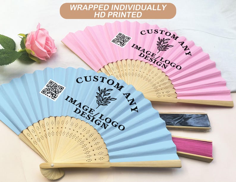 Custom Personalized Text Logo Folding Fan, Personalized Hand Fan for ...