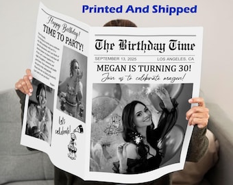 Geburtstag Infografik Einladung Benutzerdefinierte Zeitung gedruckt / bearbeitbare Zeitung Geburtstag Party Dekor / Quinceanera Zeitung Geschenk / Hochzeit Fun Fact