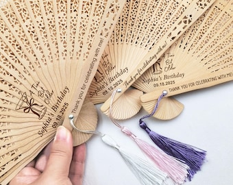 A Tini Bit Older Birthday Fans with A Tassel, Party Guest Favors, Milestone Birthday Party Decor, Martini Birthday Favor Fans, 30th Birthday