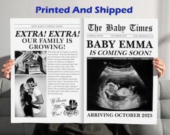 Bulk Custom Baby Announcement Newspapers, Baby Newspapers with Photo, Pregnancy Reveal Newspaper, Baby On the Way, Newspaper for Baby Shower