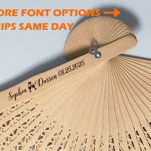 Custom Wedding Fans, Rustic Fans, Wedding Favors for couple, Personalized Wedding Gifts, Engrave Hand Fan, bulk Wedding Fans, Gift for her