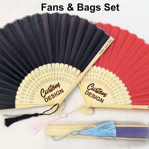 Custom Tassel Fans with Your Logo/Business Company Logo Favors Fans & Bags/Corporate Gifts for Clients/Personalized Cloth Wedding logo Fans