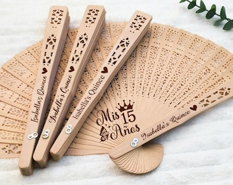 Quinceañera Party Favor in Bulk Mis Quince Años Fan Custom XV Birthday Favor Sweet 16 Sweet 15 Bridesmaid Gift Personalized Wedding Hand Fan