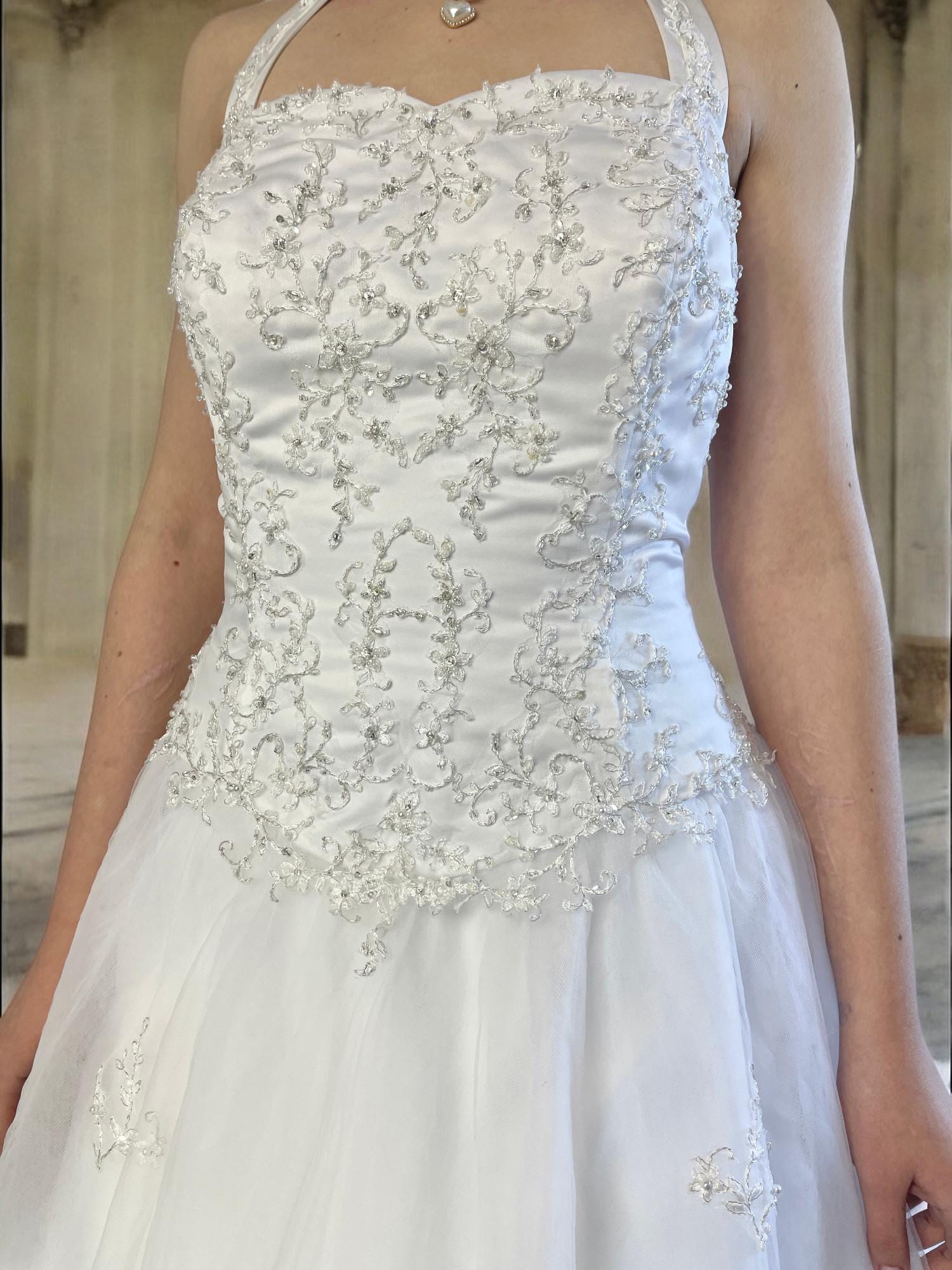 Pearl-Embellished Bowknot Tulle Dress main image 0