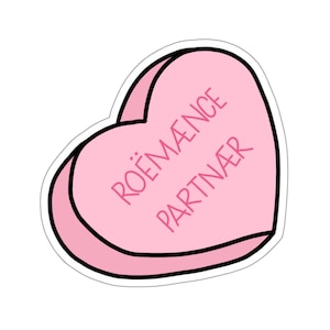 Romantische partner snoep hartsticker | afmeting 20 fantasie hoog