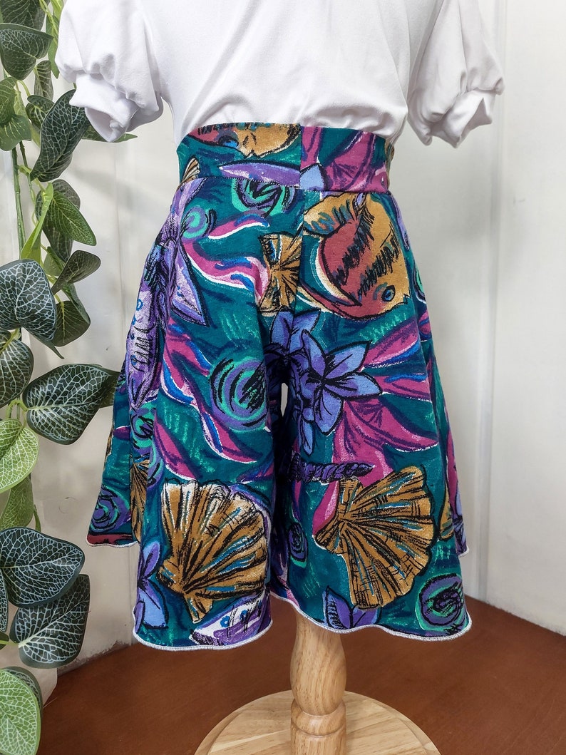 Palla Culottes Handmade with Vintage Fabrics, Size 3T Custom made option, Toddler Spring Pants Skirt Sustainable kids clothes PANTS ONLY image 2