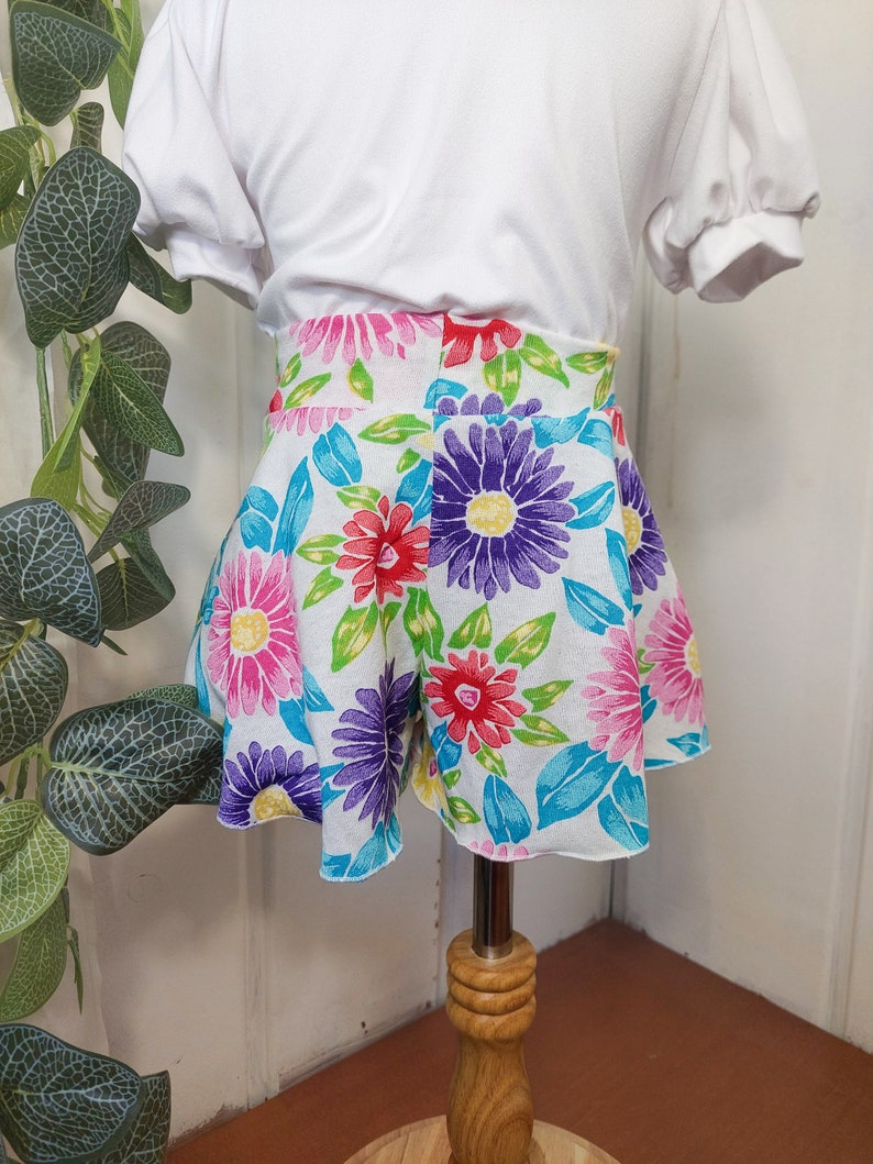 Palla Culottes Handmade with Vintage Fabrics, Size 3T Custom made option, Toddler Spring Pants Skirt Sustainable kids clothes PANTS ONLY image 6