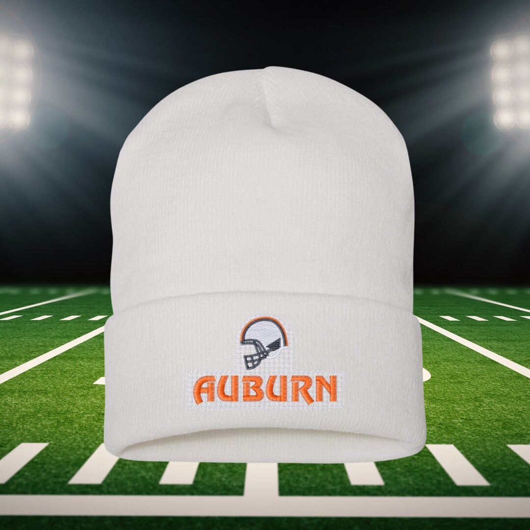 Embroidered Auburn Football Helmet Beanie Hat War Eagle Game Etsy