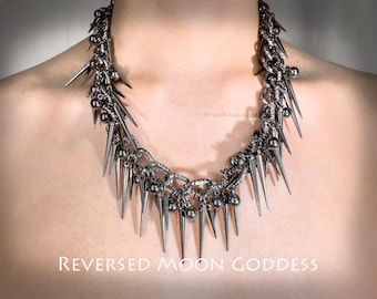 Punk Spike Kettenhalskette: Y2K Gothic Nieten Accessoire