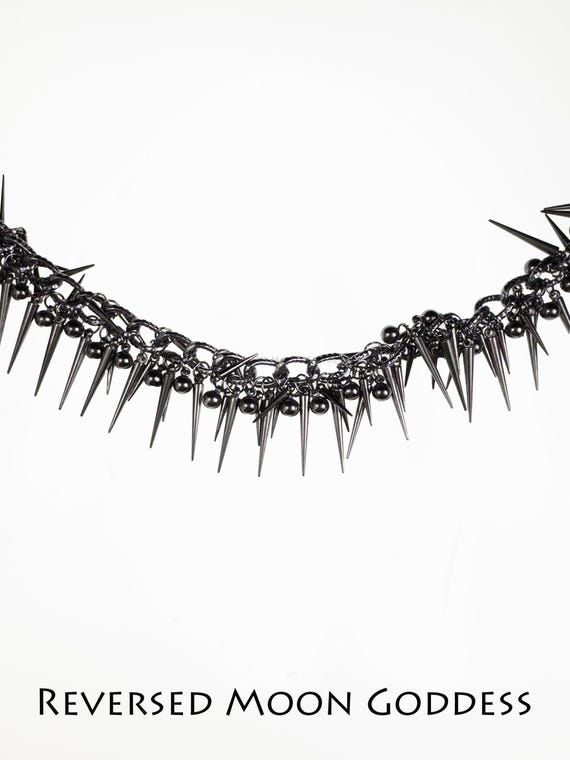 Punk Spike Chain Necklace: Y2K Gothic Rivet Accessory - Etsy