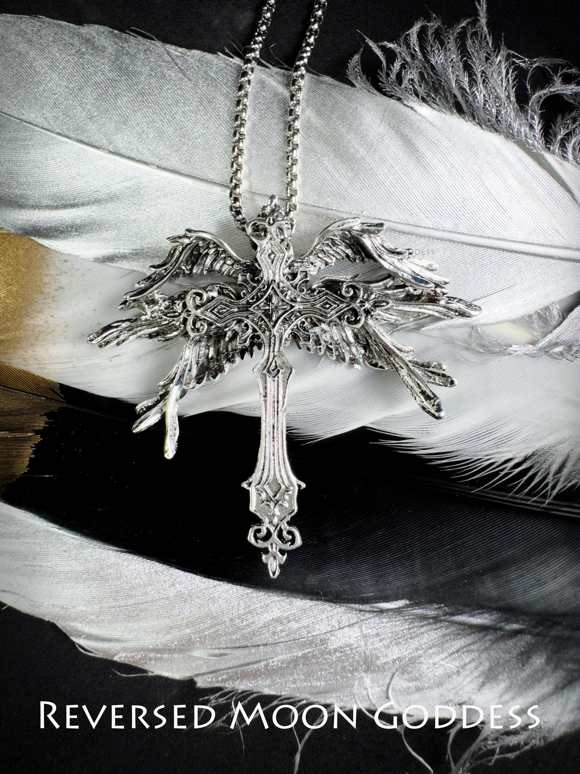 Silver Vintage Devil Wing Cross PD 【公式通販】