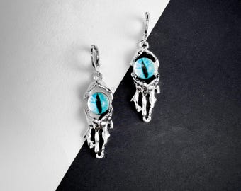Pendientes de ojo de diablo gótico, joyas de mal de ojo de Halloween, pendientes de resina livianos, accesorios de cosplay de lolita gótica para mujeres, regalo para ella