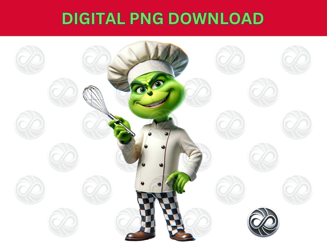 Retro Baker Grinch Png Chef Grinch Png Baker Grinch Png Grinch Cook Png ...
