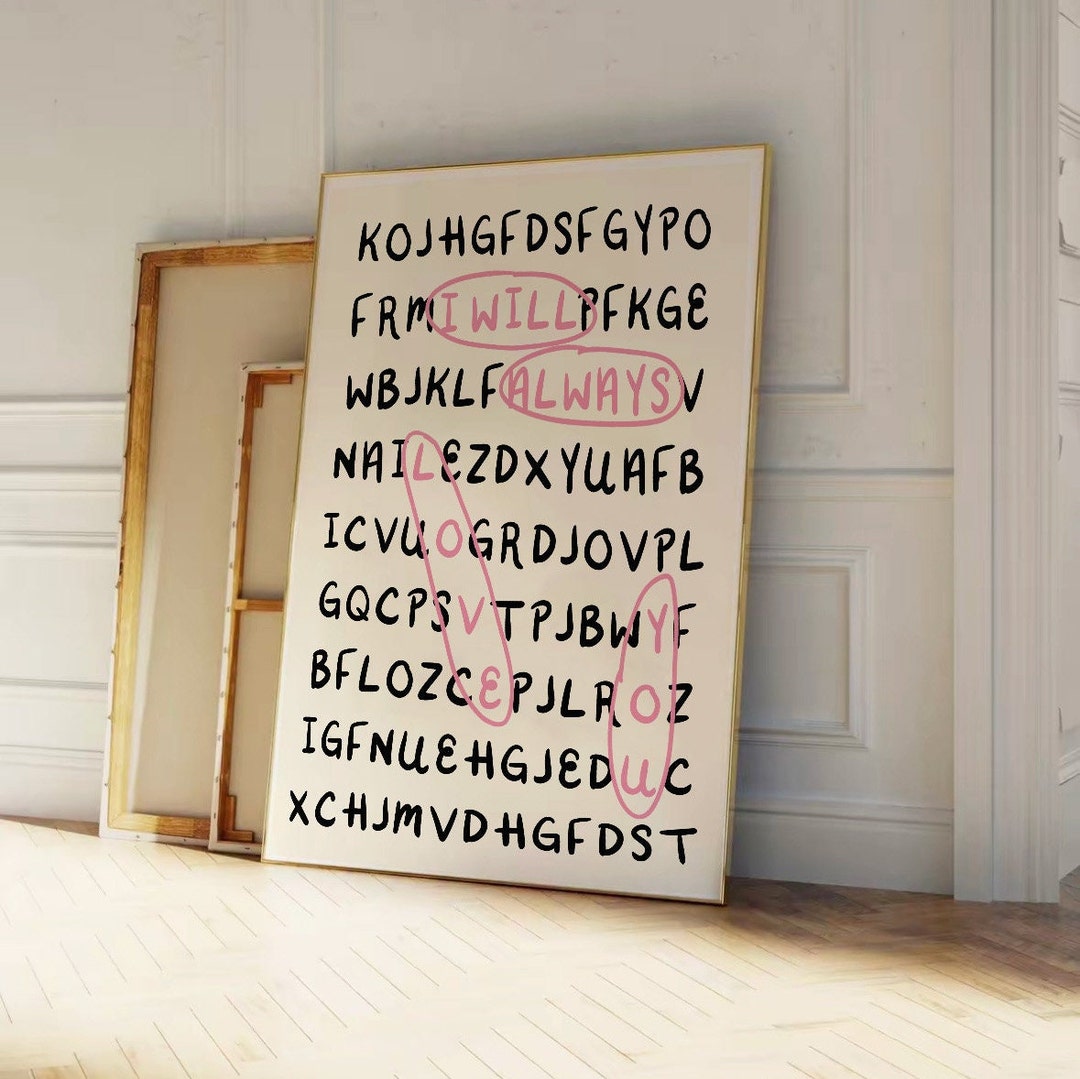 Lover Crossword Digital Download Print Funky Poster Trendy Wall Lover Crossword Digital Download Print Funky Poster Trendy Wall