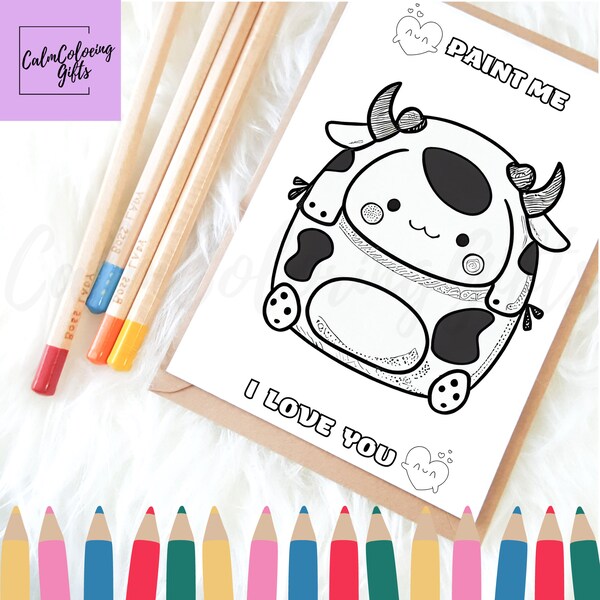 Squishmallow Cow Coloring Pages - Etsy