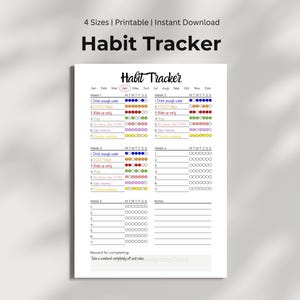 Habit Tracker Printable PDF | Weekly & Monthly Habit Tracker | A4 A5 Letter Half Letter | Minimalist Planner | Digital Download