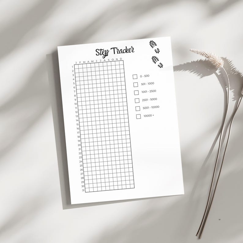 Step Rangs Step Tracker Printable | Walking Tracker PDF | Daily Step Log | Fitness ...