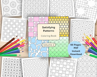 Livro de Colorir Padrões Relaxantes Volume 2 – Edição Quadrada 8,5 x 8,5 | Padrões Geométricos Relaxantes | Livro de Colorir para Adultos para Alívio do Estresse