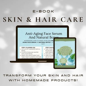 Natural Skin And Hair Care E-book, Skincare, Skincare Info, Natural Skincare, Natural Ingredients Face Cream, Natural Shampoo, Natural Soap