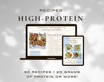 30 High Protein Meals, Fitness, Weight Loss, Meal Planner, Weight Training, Mealplanner, Recipe Book, Wellness, Selfcare, Protein Meal Plan