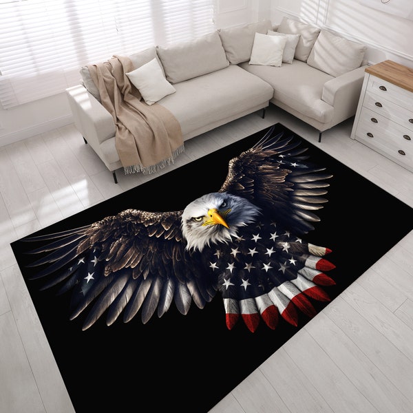 Tapis drapeau aigle américain, tapis aigle américain, tapis drapeau aigle, tapis drapeau des États-Unis, tapis drapeau américain, tapis aigle des États-Unis, grand tapis drapeau personnalisé,