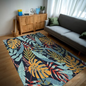 Tropical Area Rugexotic Rugpalm Leaf Non Slip Carpetherbs Paradise ...