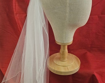 Voile de couronne de fleurs blanc avec peigne, communion, bouquetière de mariage, circonférence de 19 pouces,