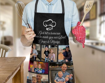 Personalized Photo Apron Custom Text Kitchen Cooking Chef Apron for Men Women