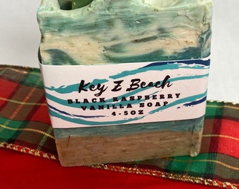 Key Z Beach, Black Raspberry Vanilla and Peach Mango Scented, Handmade Soap, Florida Keys Beach Soap, Dolphin Gift
